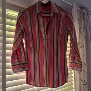 Express Women’s Striped Multicolor Button Down Shirt